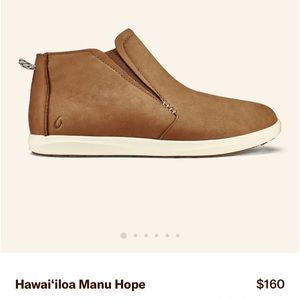 Olukai Hawai‘iloa Manu Hope Fox Brown Nubuck Leather Ankle Boots Women’s Sz 9